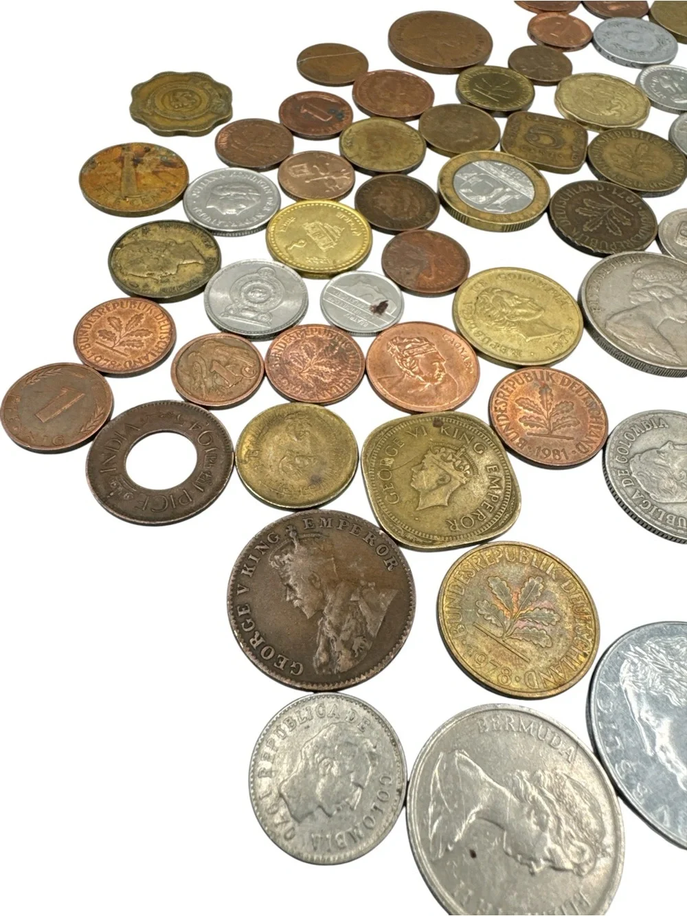 90 Mixed World Coins Foreign Coin Lot 20+ Countries Estate Collection Bulk
